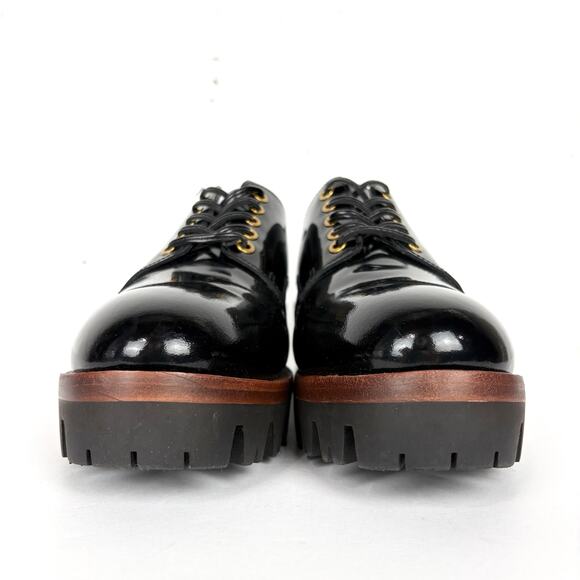 Jeffrey Campbell Trevor Platform Lug Sole Derby Oxfords Black Patent Leather 8 - Picture 2 of 12